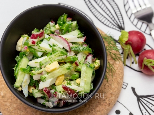 Овощной салат с яйцом, рецепт с фото