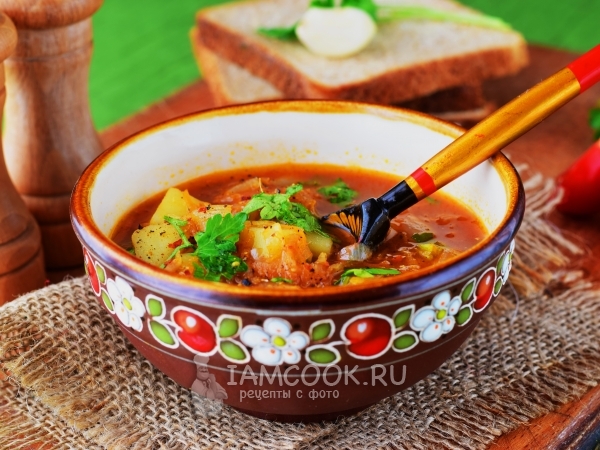 Постные щи из квашеной капусты, рецепт с фото