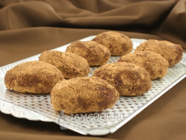 Пирожное «Картошка» из шоколадного бисквита, рецепт с фото