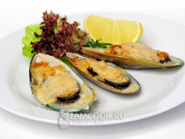 Мидии запеченные с сыром, рецепт с фото