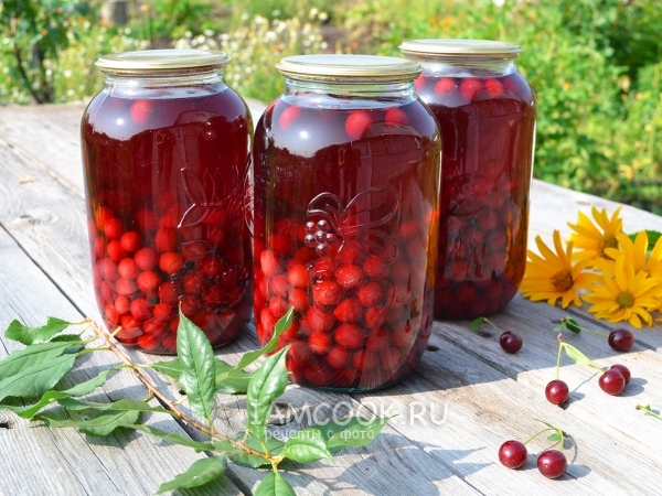 Концентрированный компот из вишни на зиму, рецепт с фото