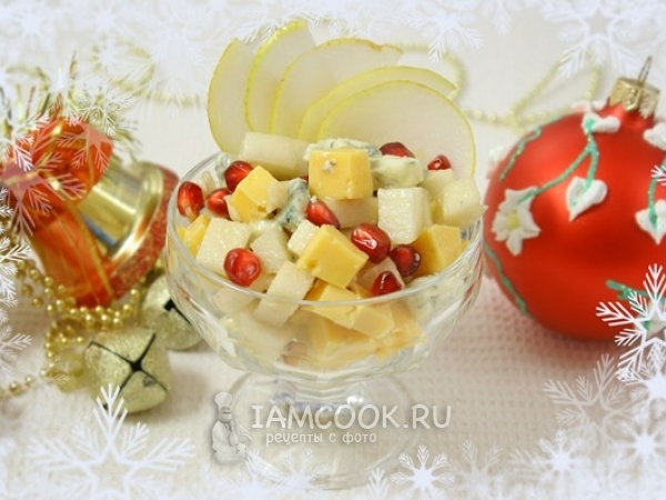 Фруктовый новогодний салат, рецепт с фото