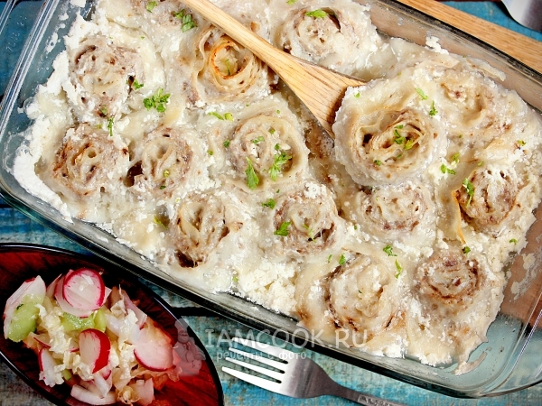 Пельмени ленивые из лаваша, рецепт с фото