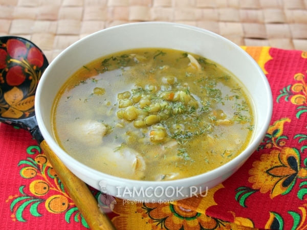Гороховый суп с куриными бедрами, рецепт с фото
