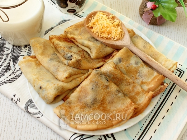 Блины с грибным припеком, рецепт с фото
