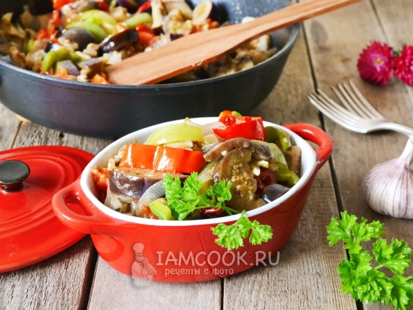 Баклажаны жареные с грибами, рецепт с фото