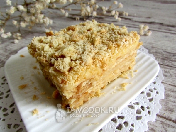 Торт из печенья с заварным кремом, рецепт с фото