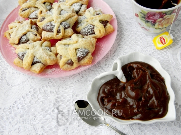 Десертный шоколадный крем + слоечки, рецепт с фото