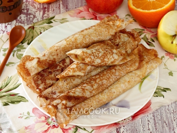 Блинчики с карамельно-фруктовой начинкой, рецепт с фото