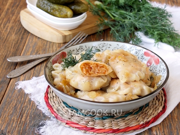 Постные вареники с капустой, рецепт с фото