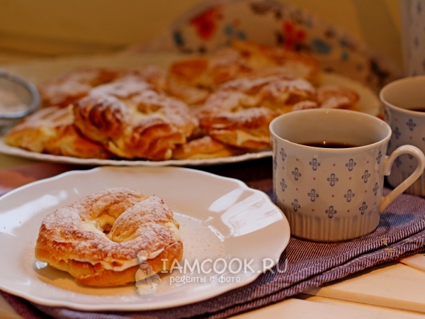 Заварные кольца с творогом по ГОСТ, рецепт с фото