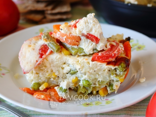 Омлет с овощами в духовке, рецепт с фото