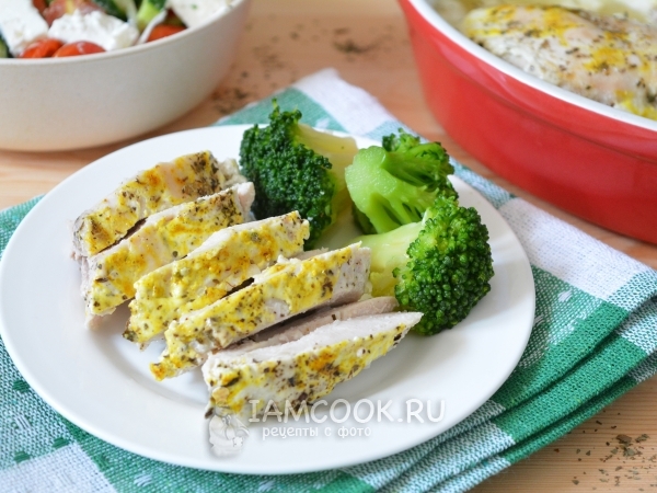 Куриное филе запеченное в кефире, рецепт с фото