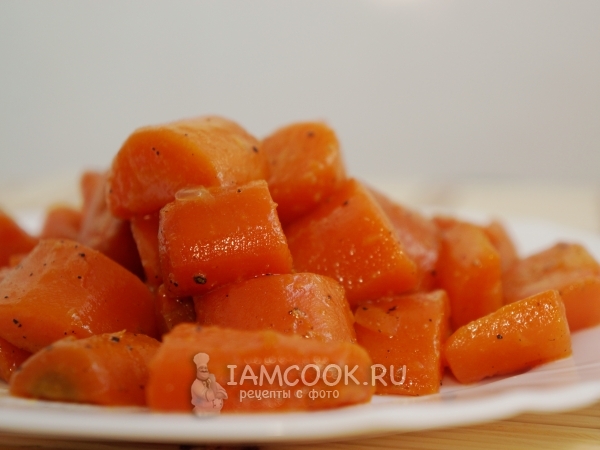 Глазированная морковь на гарнир, рецепт с фото
