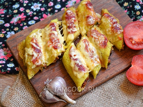 Блинчики на молоке с фаршем, рецепт с фото