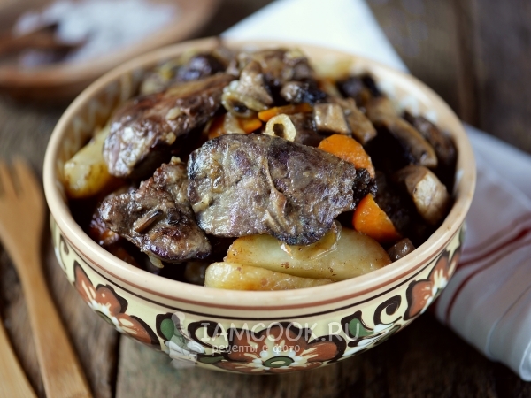 Жареная картошка с печенью, рецепт с фото