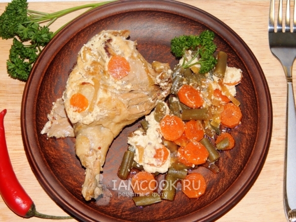 Кролик в сметане в мультиварке, рецепт с фото