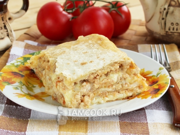 Лазанья из лаваша с фаршем, рецепт с фото