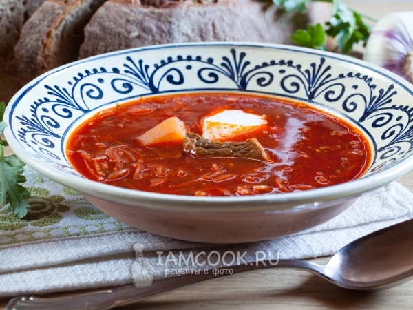 Борщ классический с мясом, рецепт с фото