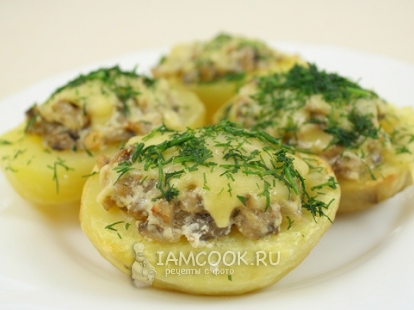 Картофельные «лодочки» с грибами, рецепт с фото