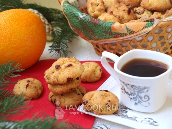 Рождественское печенье с клюквой, рецепт с фото