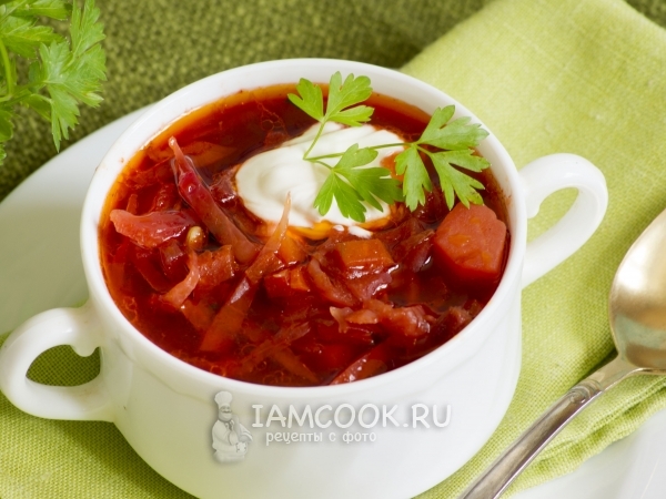 Вегетарианский борщ с семечками, рецепт с фото