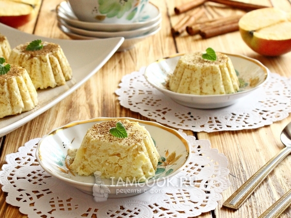 Творожная запеканка с яблоком в микроволновке, рецепт с фото