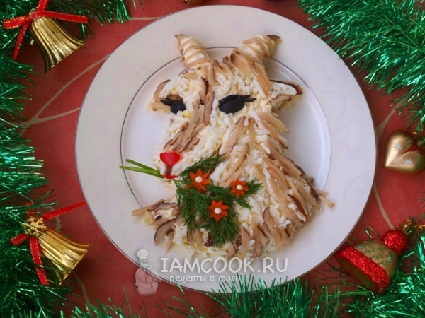 Новогодний салат «Коза», рецепт с фото