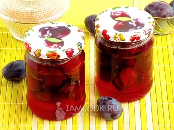 Сливы в собственном соку с сахаром, рецепт с фото