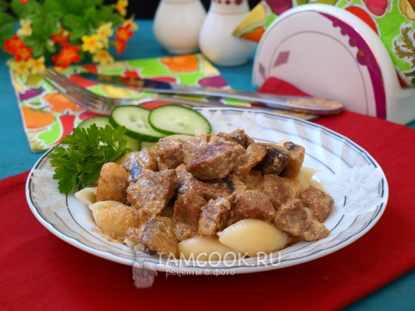 Говядина с грибами в сливочном соусе, рецепт с фото
