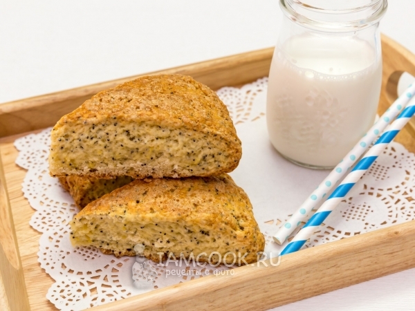 Сконы с маком и лимонной цедрой, рецепт с фото