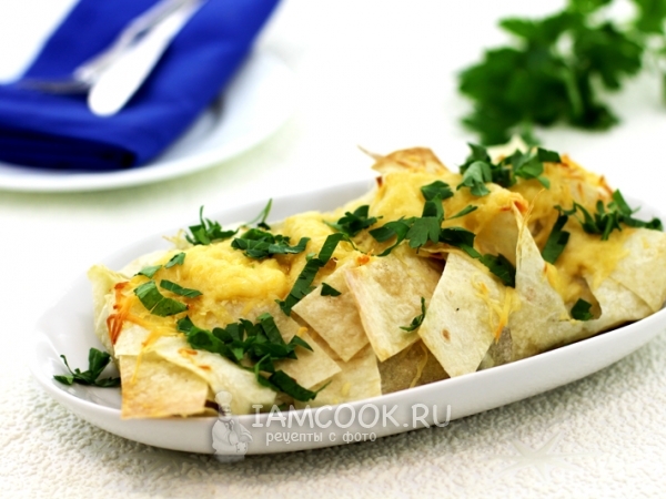 Запечённый рулет из лаваша, рецепт с фото