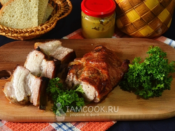 Грудинка в медово-горчичном соусе, рецепт с фото