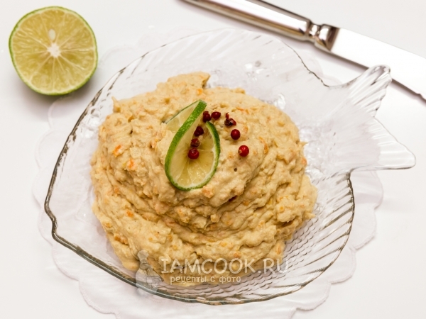 Яичный паштет с печенью трески и овощами, рецепт с фото