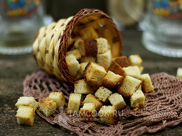 Сухарики чесночные, рецепт с фото
