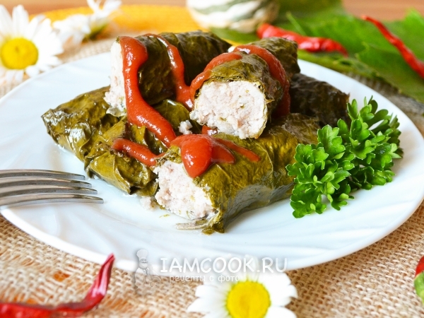 Долма со свининой без риса , рецепт с фото