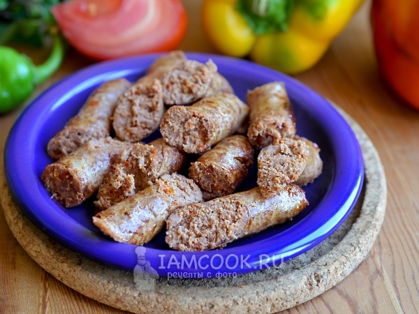 Домашние колбаски, рецепт с фото