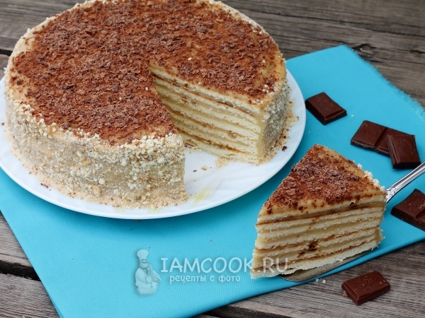 Торт на сковороде со сгущенкой, рецепт с фото