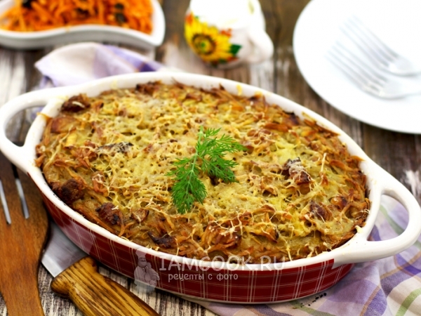 Картофельная бабка с беконом, рецепт с фото