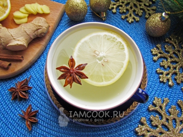 Пряный имбирный чай с лимоном, рецепт с фото