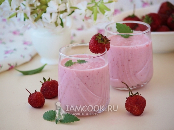 Кефир с клубникой, рецепт с фото