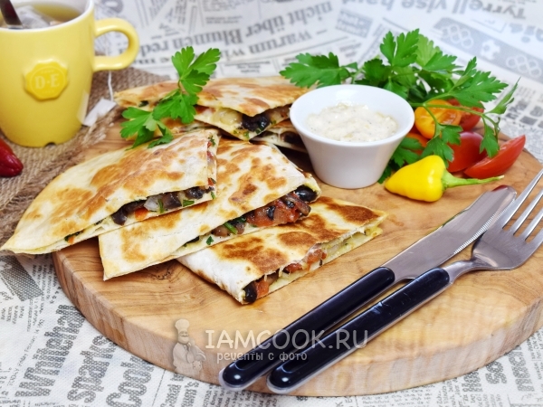 Кесадилья с грибами, рецепт с фото