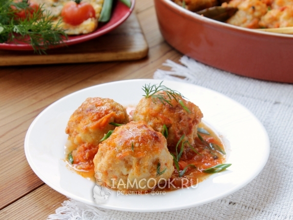 Рыбные тефтели в томатном соусе, рецепт с фото