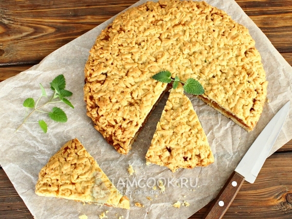 Тёртый пирог с вареньем на маргарине, рецепт с фото