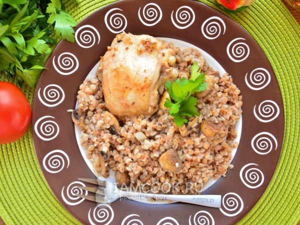 Гречка с курицей и грибами, рецепт с фото