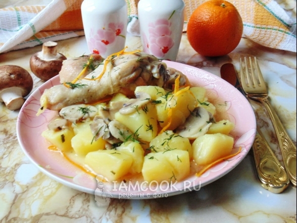 Курица с картофелем в апельсиновом соусе, рецепт с фото