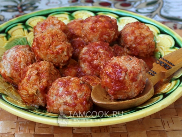 Тефтели в мультиварке, в томатном соусе с розмарином, рецепт с фото