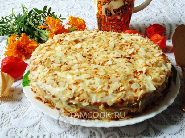 Бисквитный торт с кремом, рецепт с фото