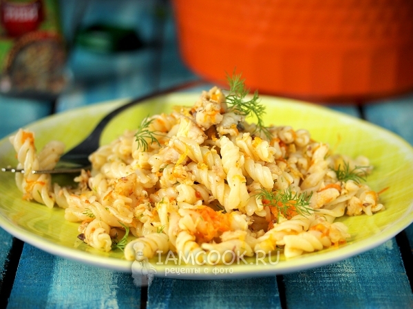 Макароны с рыбой, рецепт с фото