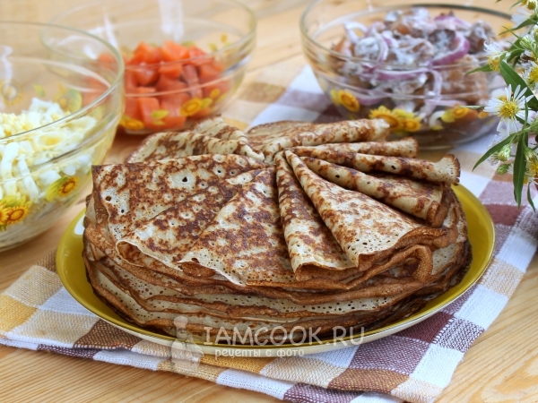 Ржаные блины на кефире, рецепт с фото
